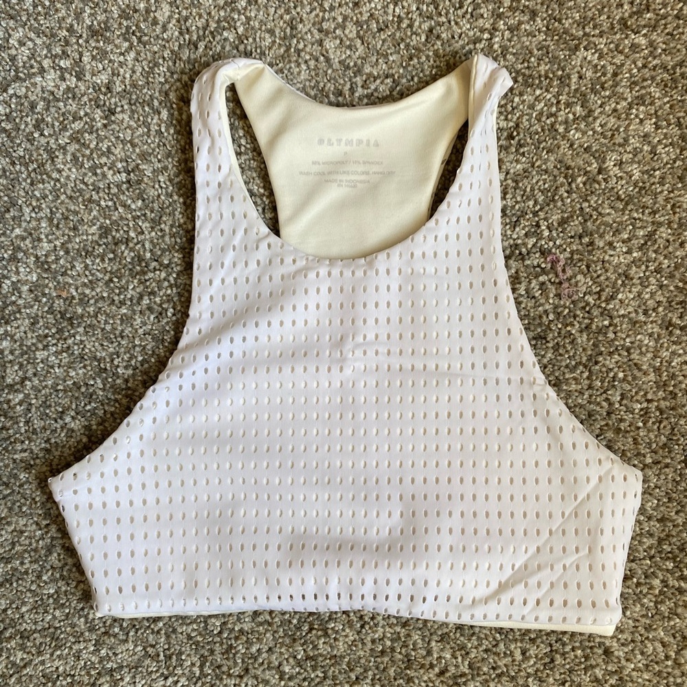 White Olympia activewear top
